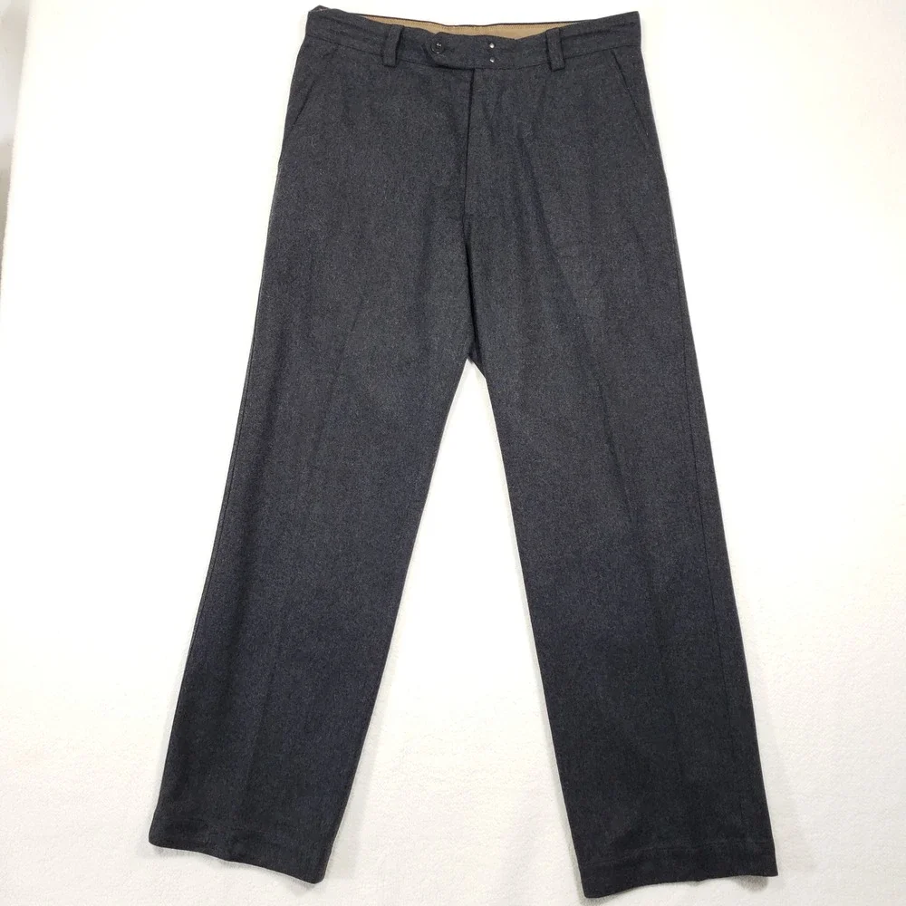 Banana Republic Dress Pants Mens 34/32 Gray Wool Blend Trousers Military Tab VTG